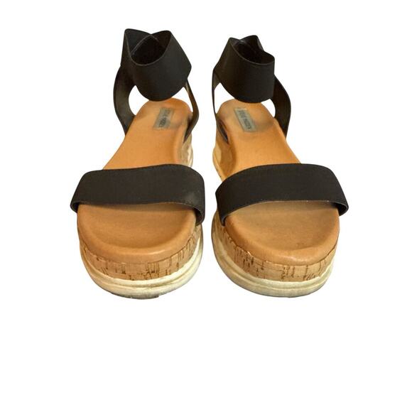 Steve Madden Women Elba Wedge Platform Stretch Ankle Strap Sandal Size 9.5 Black - Picture 5 of 6